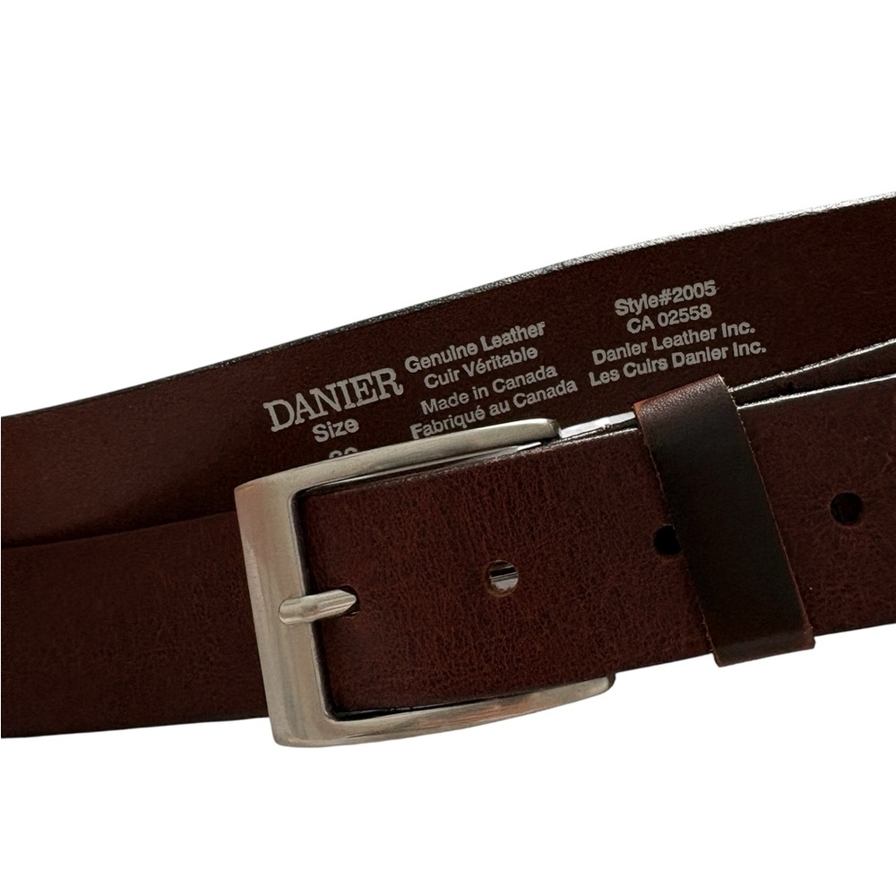 Danier Men's Brown Leather Belt 36 Made in Canada